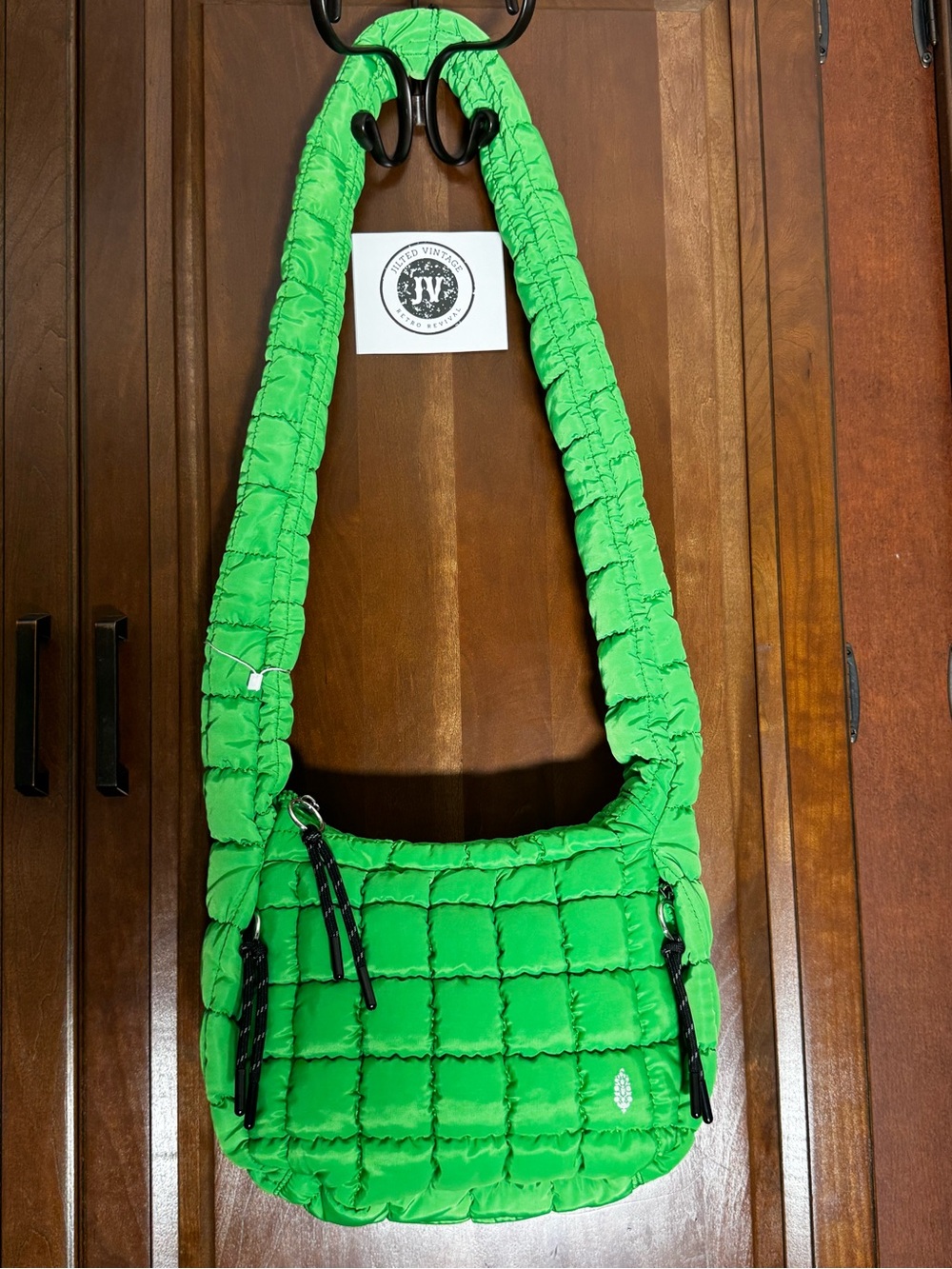 Free People Movement Baby Carryall Quilted Puffer Shoulder Bag Kelly Green